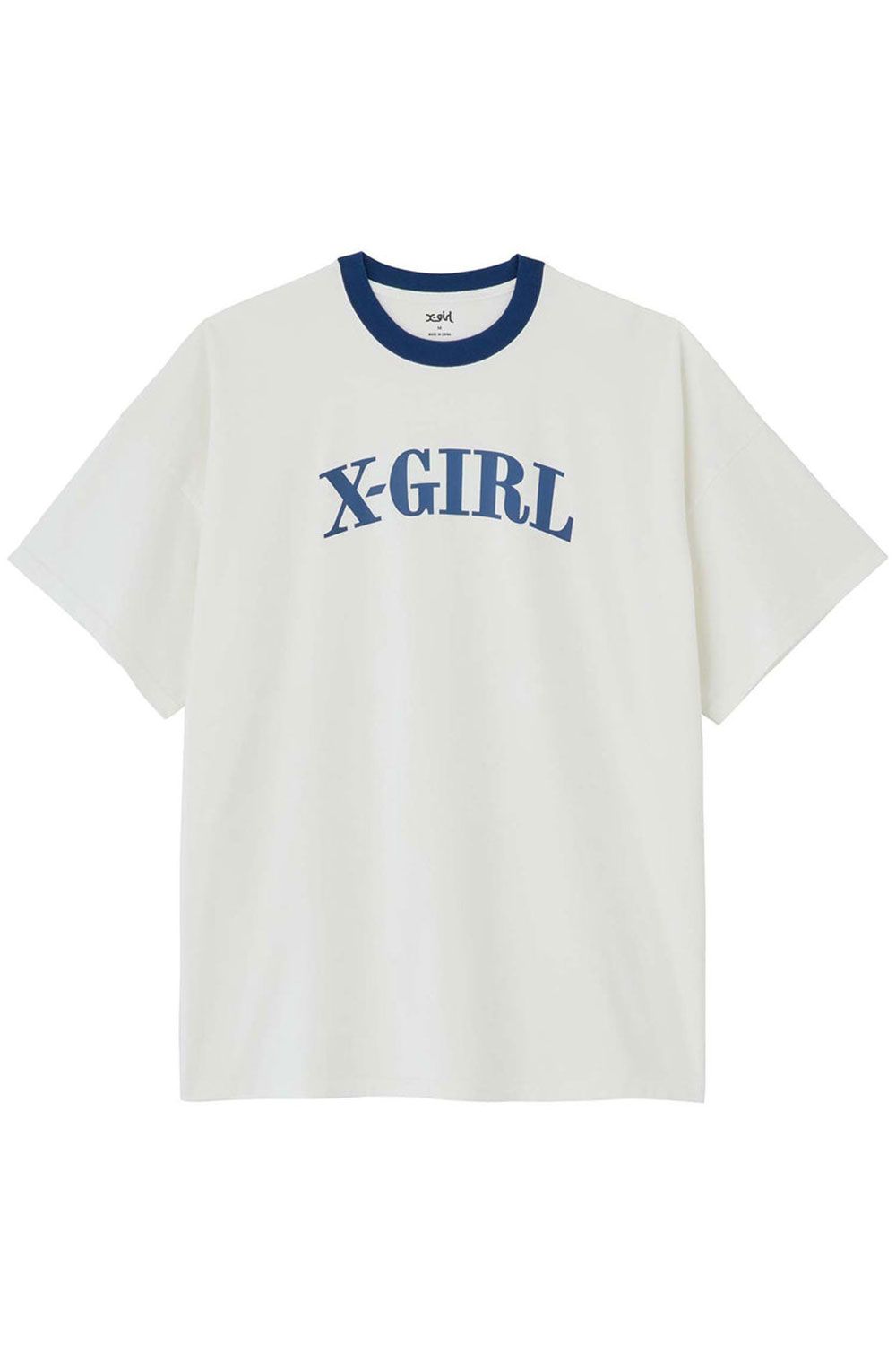 X-girl - RINGER S/S BIG TEE DRESS / ホワイト | Tempt