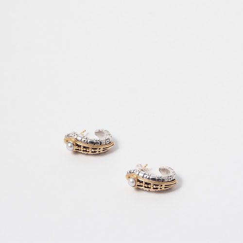 Santorini Hoop Earrings（Pearl） / GA008