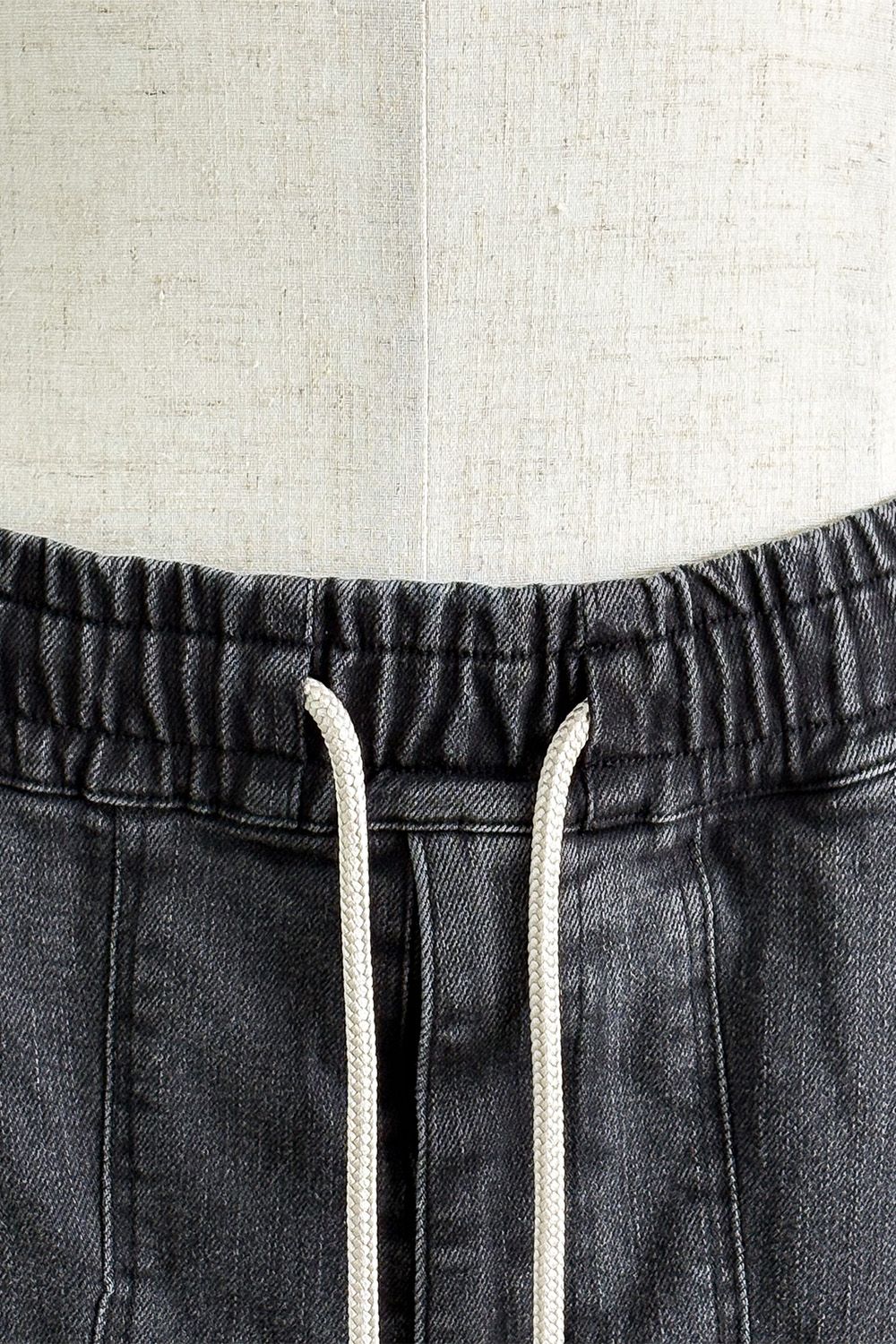 サルエルカーゴスキニーデニム / Indigo Denim Cargo Sarouel Skinny / ダメージブラック / ag-6036-2