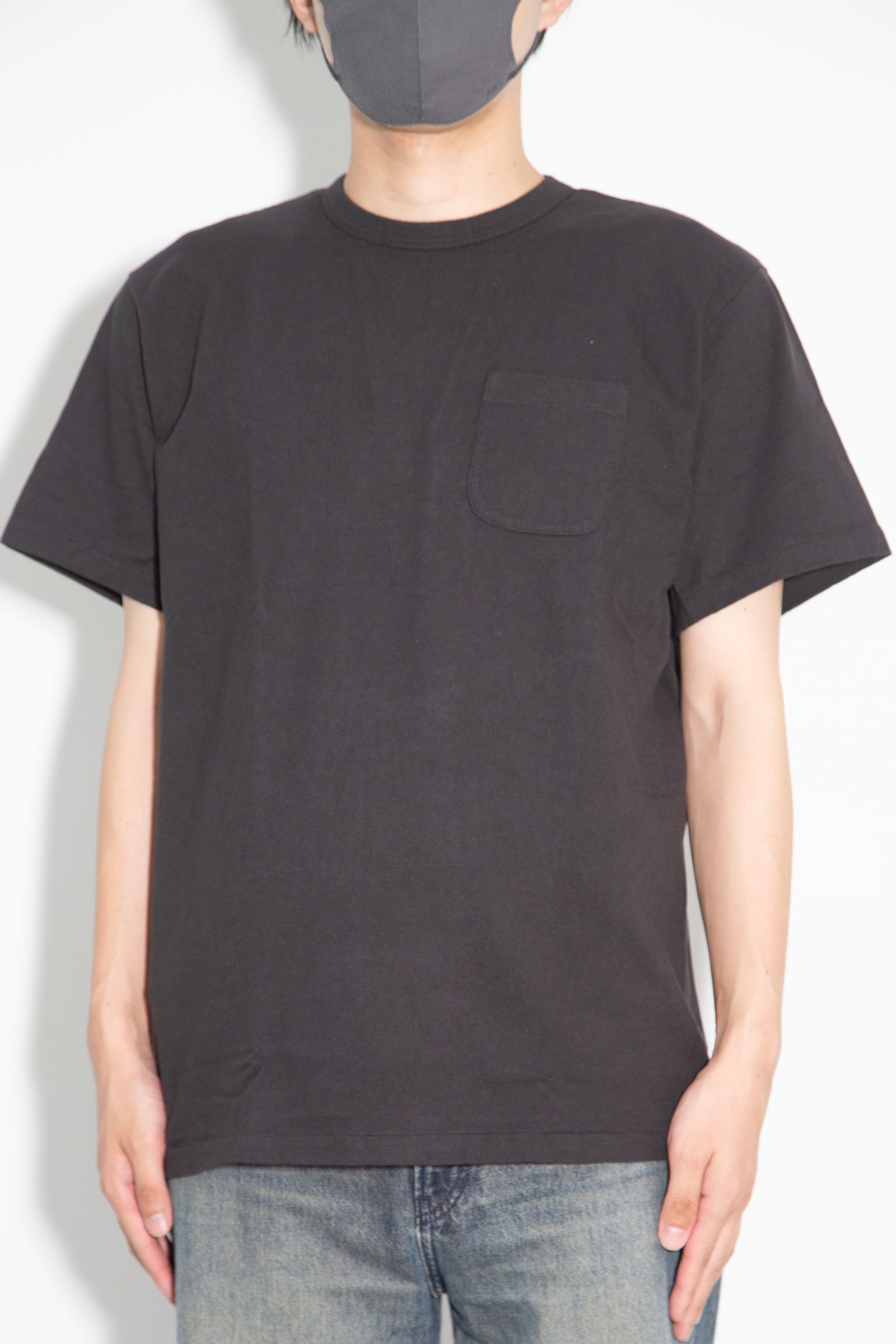 GARMENT DYE GIRLS LOGO POCKET TEE ＜NATURALLY PAINT DESIGN＞ / ブラック