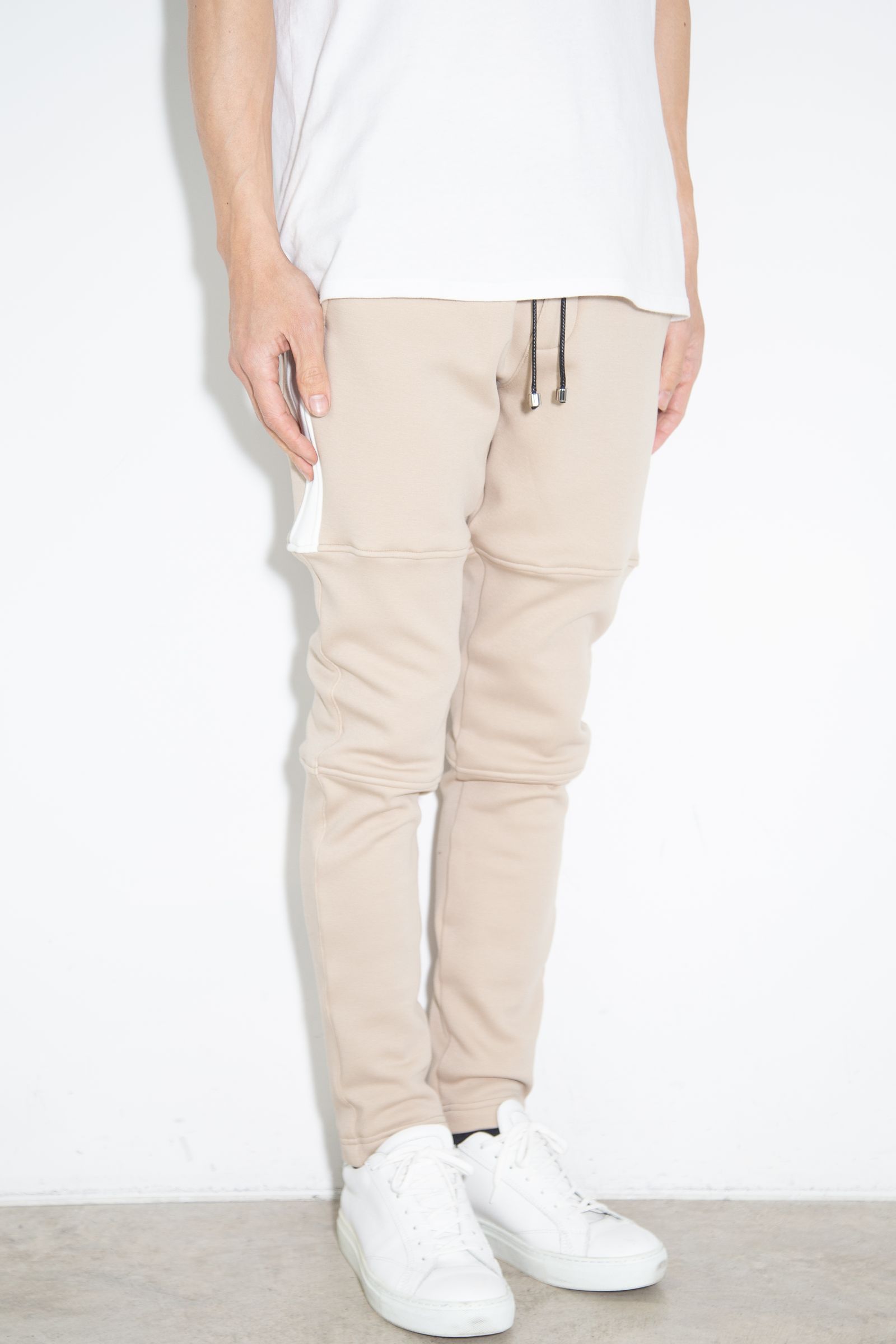 【人気継続商品】 Velours fleece SLASH LINE PT / ベージュ