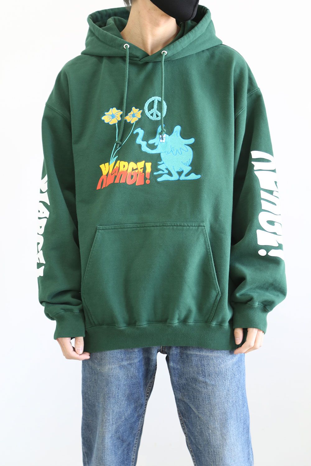 XLARGE - PEACE WORLD PULLOVER HOODED SWEAT / グリーン | Tempt