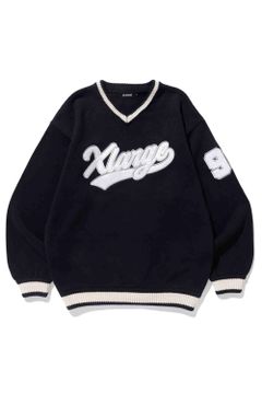 XLARGE - LINE V NECK KNIT / アッシュ | Tempt