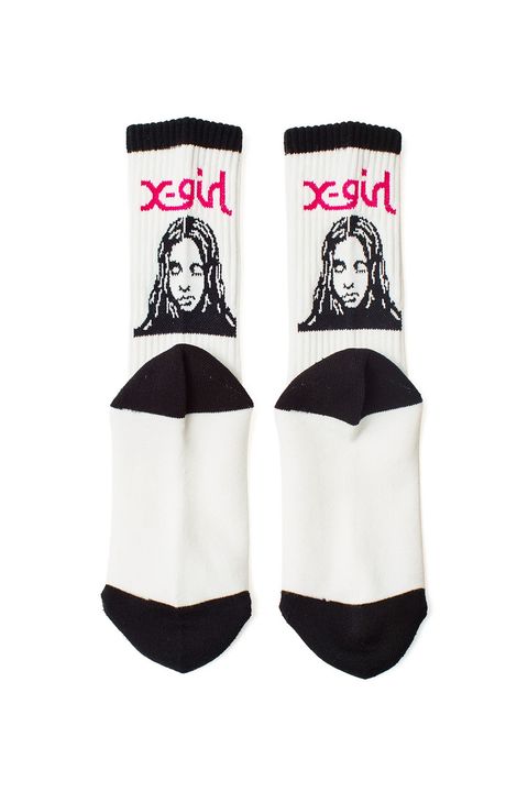 FACE JACQUARD RIBBED SOCKS -