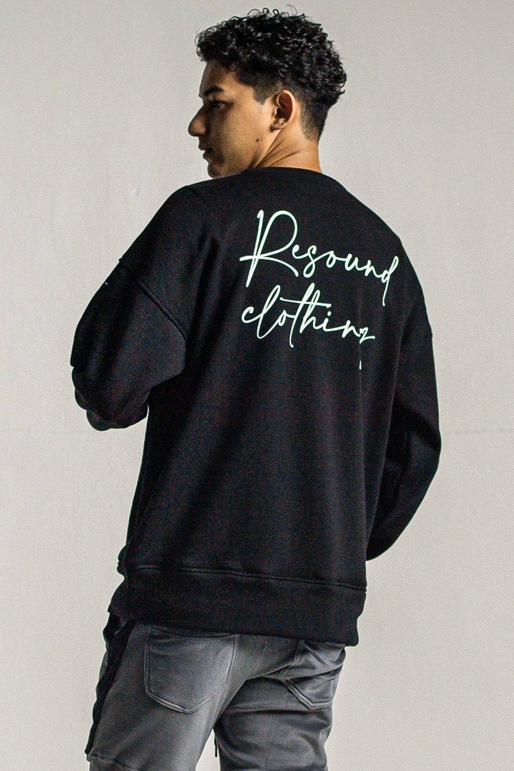 ID velours fleece drop trainer / ブラック