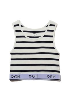LOGO AND STRIPE TANK TOP / マルチ
