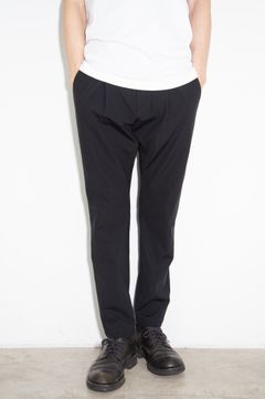 NY/CO STRECH JERSEY REGULAR FIT EASY TROUSERS / ブラック