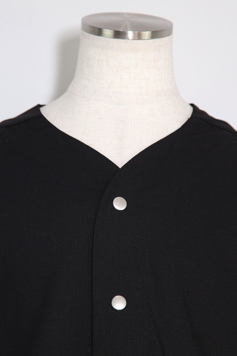 サマーウールベースボールシャツ / Summer Wool Baseball Shirts / ブラック / ag-11017-2