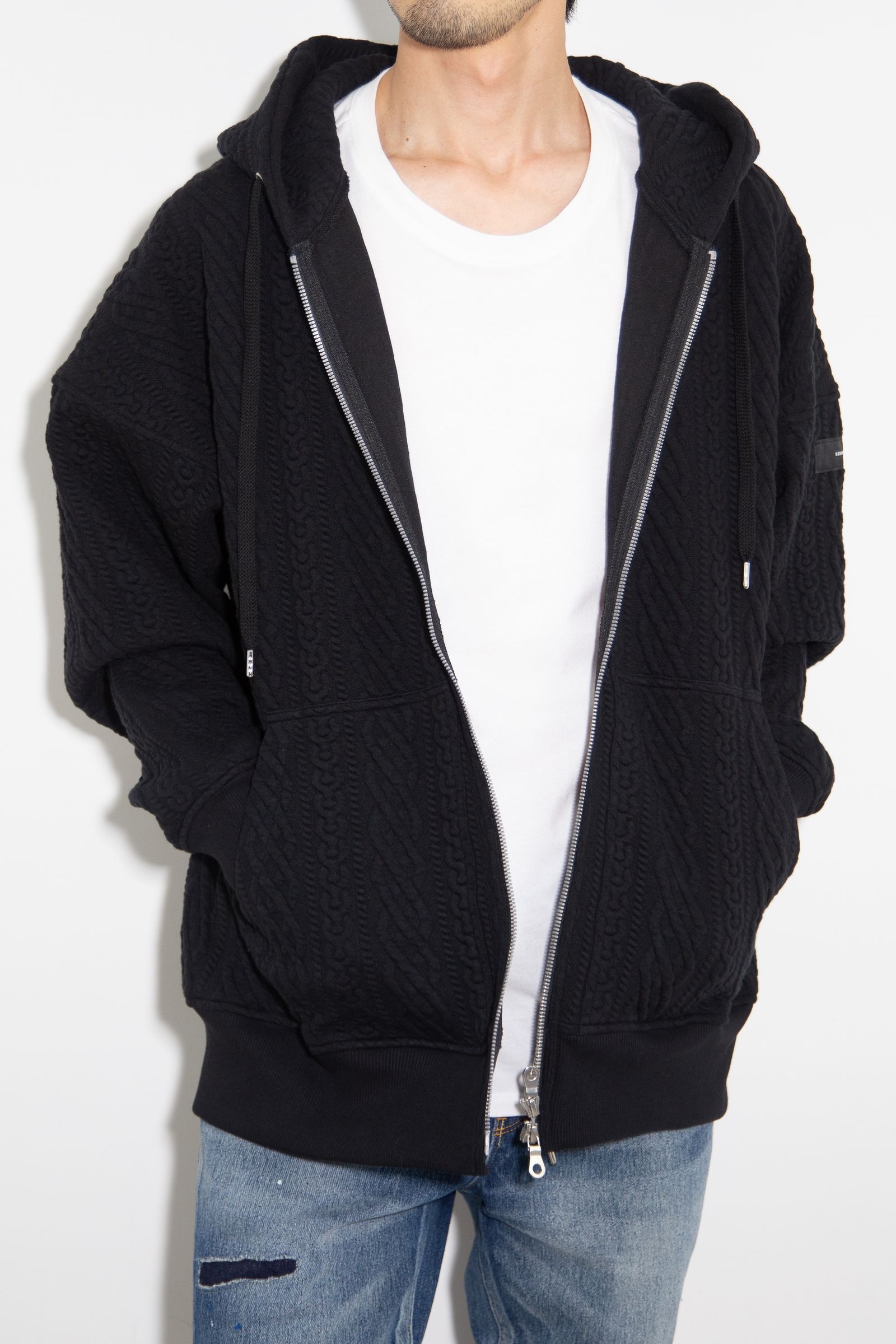 ROPE zip loose hoodie / ブラック