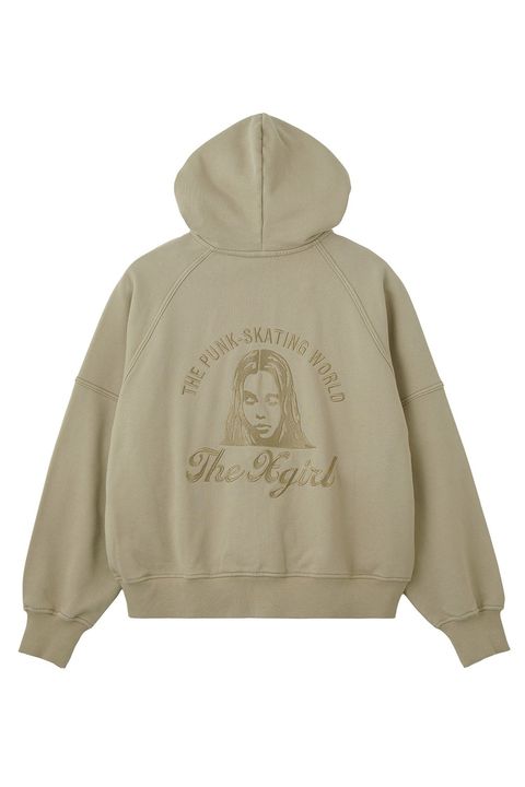 ［ラスト1点 サイズM］ARCH LOGO AND FACE HOODED SWEAT JACKET /  ベージュ