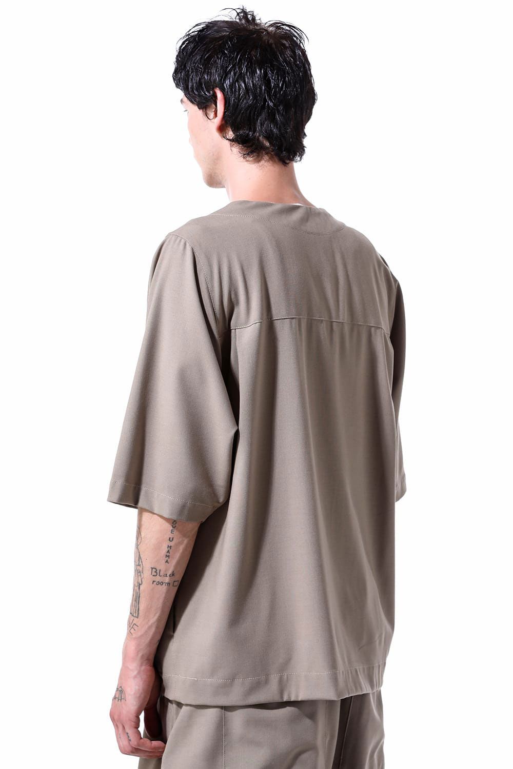 サマーウールベースボールシャツ / Summer Wool Baseball Shirts / ブラック / ag-11017-2