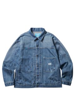 BLEACHED DENIM JACKET / インディゴ