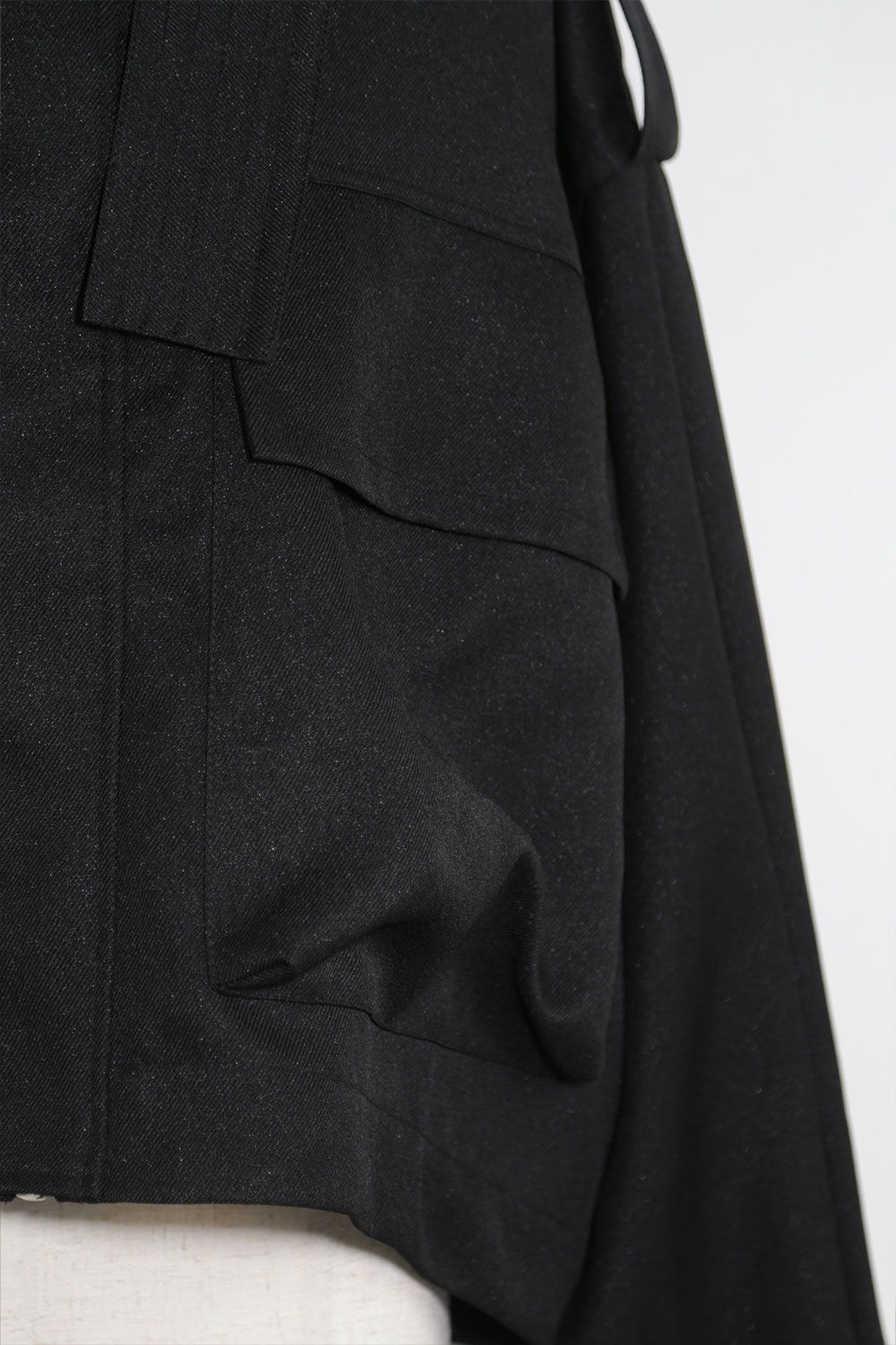 ツイルミリタリーブルゾン / Twill Cropped Military Blouson / ブラック / ag-10026-1