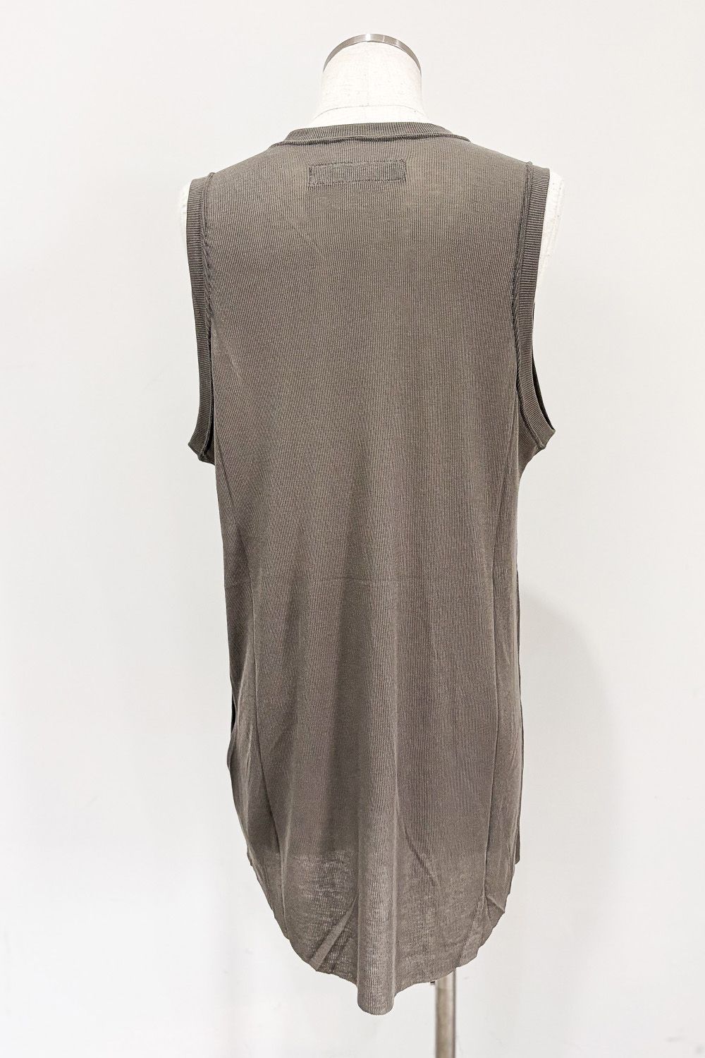 RIB LONG TANK TOP / グレー