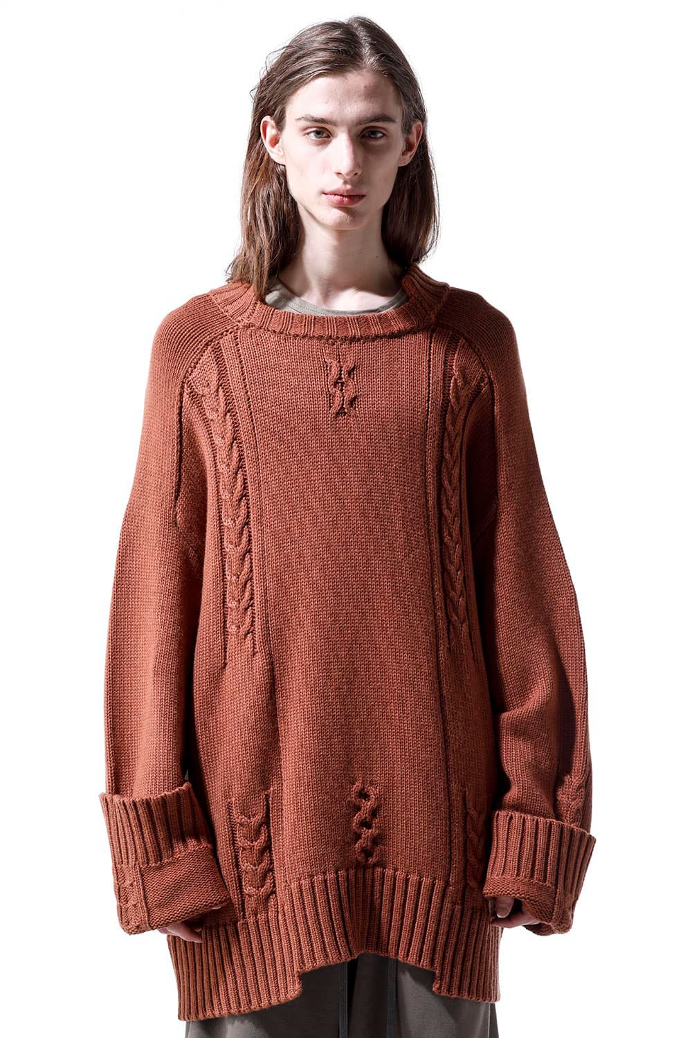 ローゲージニットプルオーバー / Low Gauge Knit Pullover / ブラウン