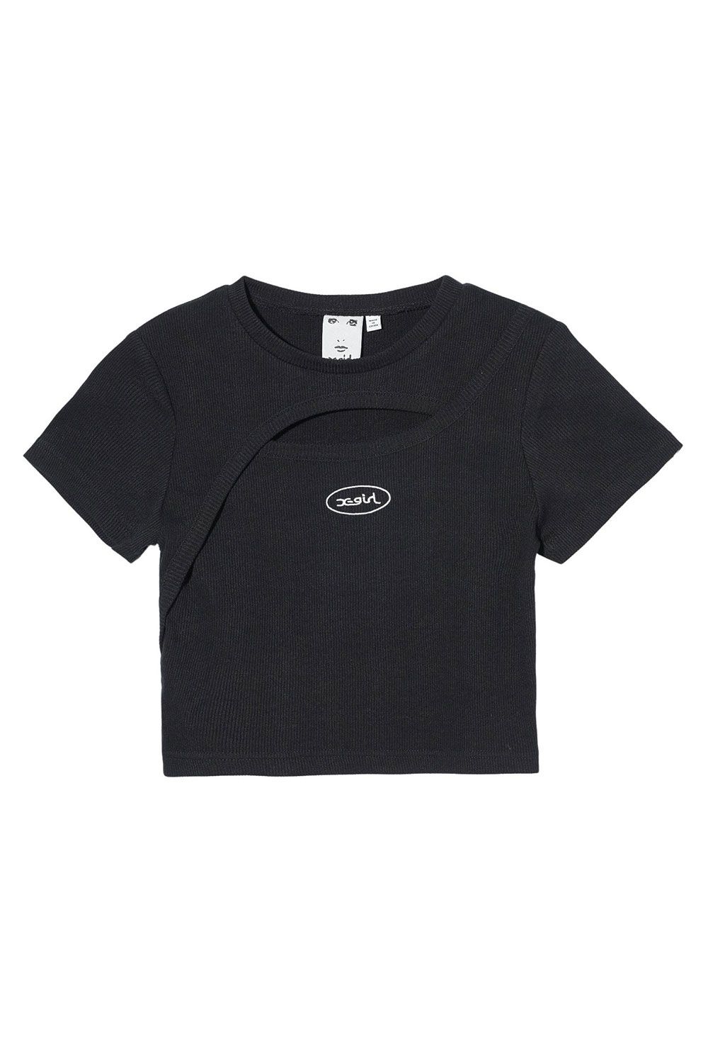 FRONT SLIT S/S TOP / ブラック