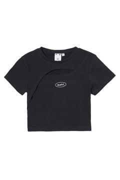 FRONT SLIT S/S TOP / ブラック