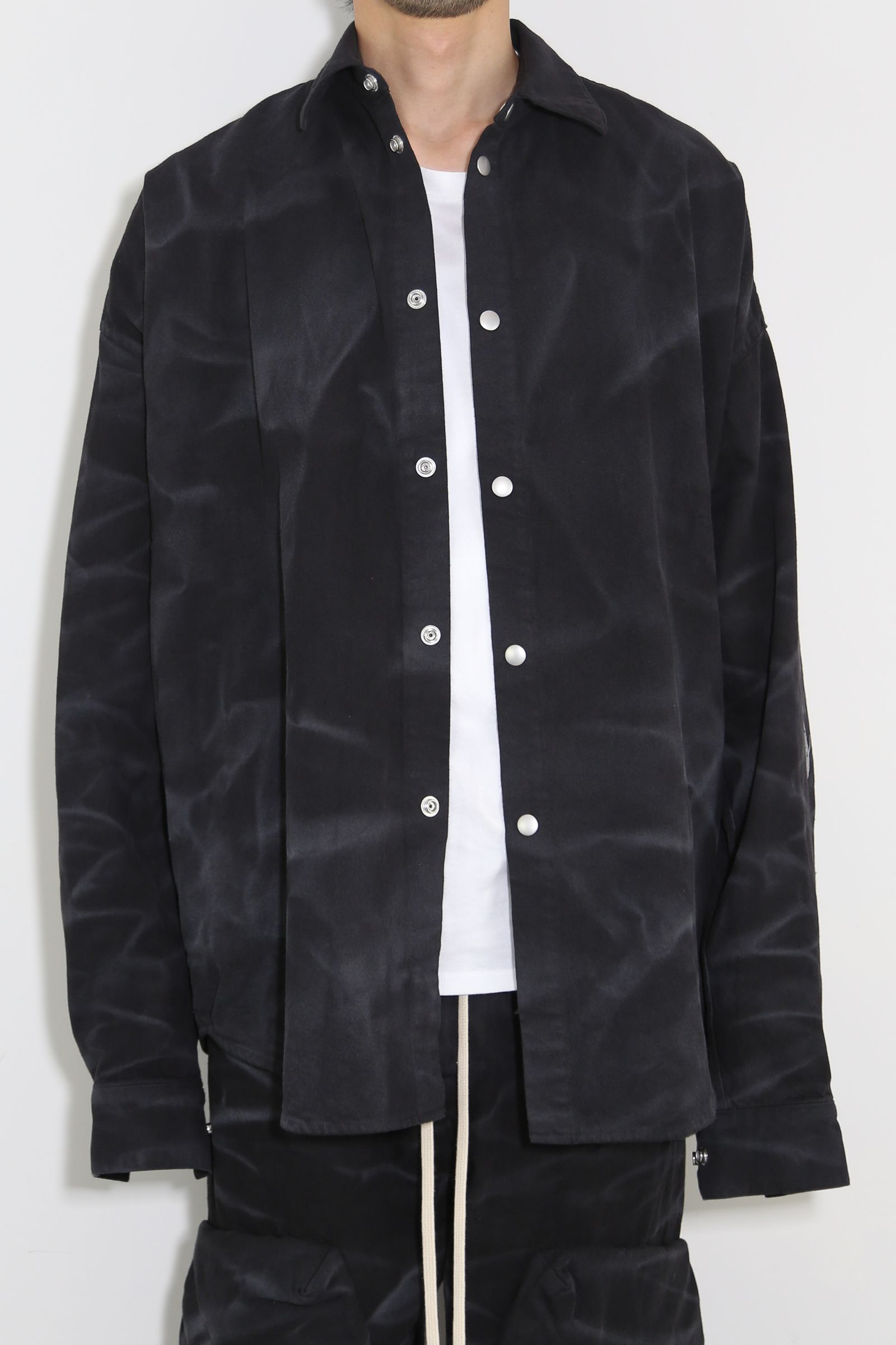 ヴィンテージ染めオーバーサイズシャツ / Vintage Dyed Cocoon Shirts / ブラック