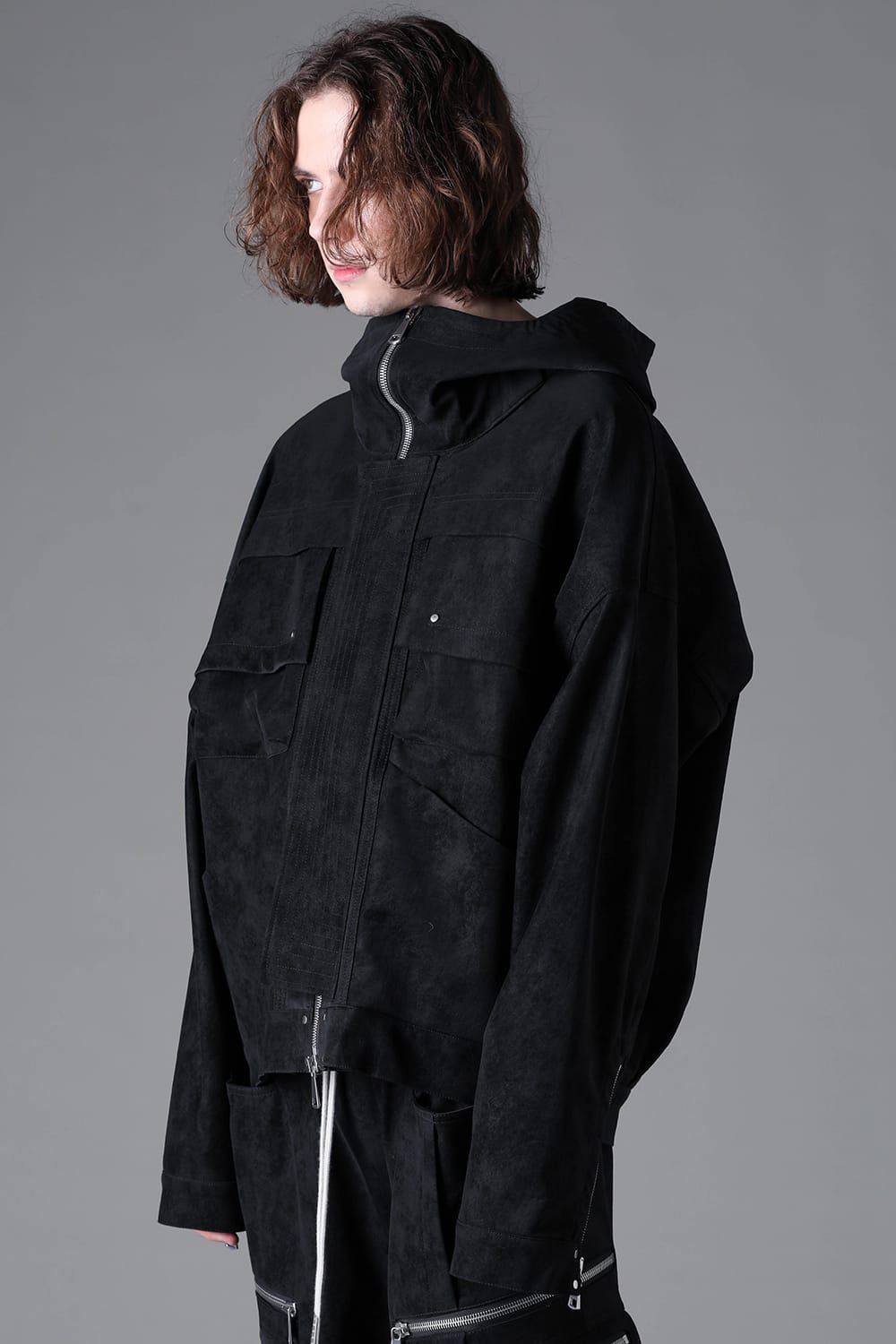 Vegan Leather Hoodie Blouson