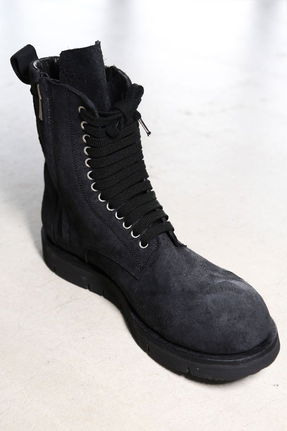 サイドジップレースアップブーツ / Laced Boots / ブラック / ag-6081
