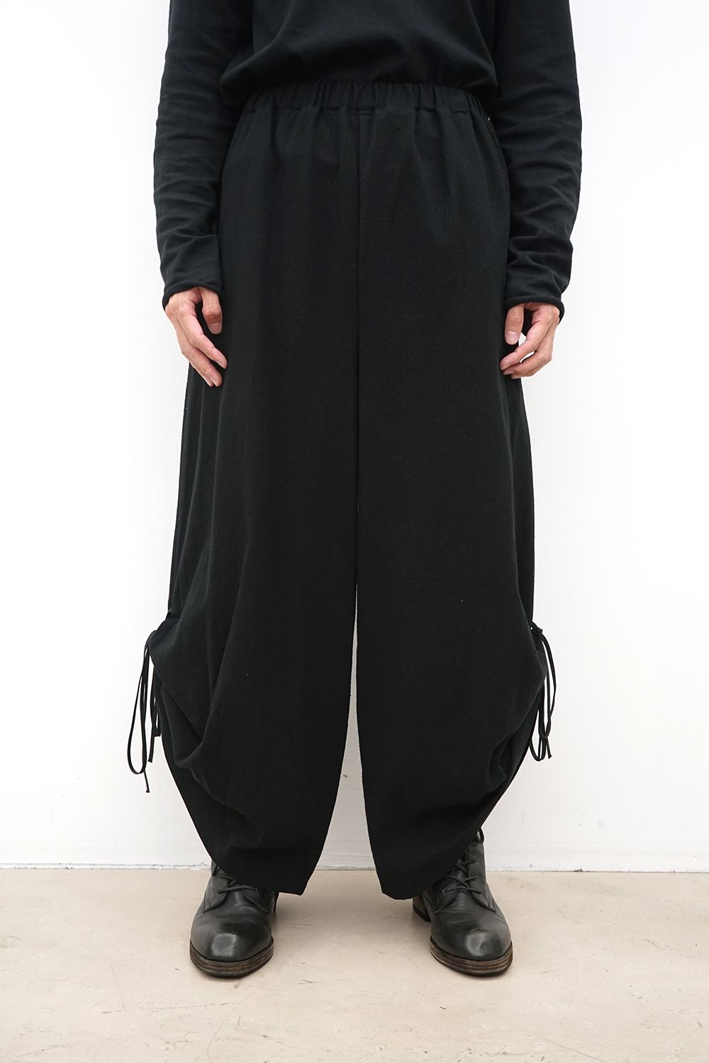 Easy Wide Pants with Side Drawstrings