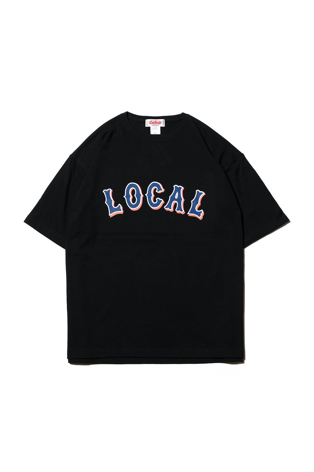 CUTRATE LOCAL DROP SHOULDER S/S T-SHIRT / ブラック×ブルー