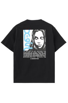 SIDE LOGO FACE LABEL S/S TEE / ブラック