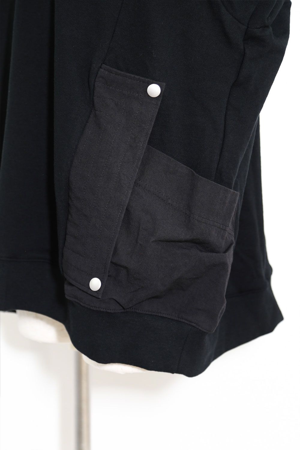 Nylon Combi Sweat Top / ブラック