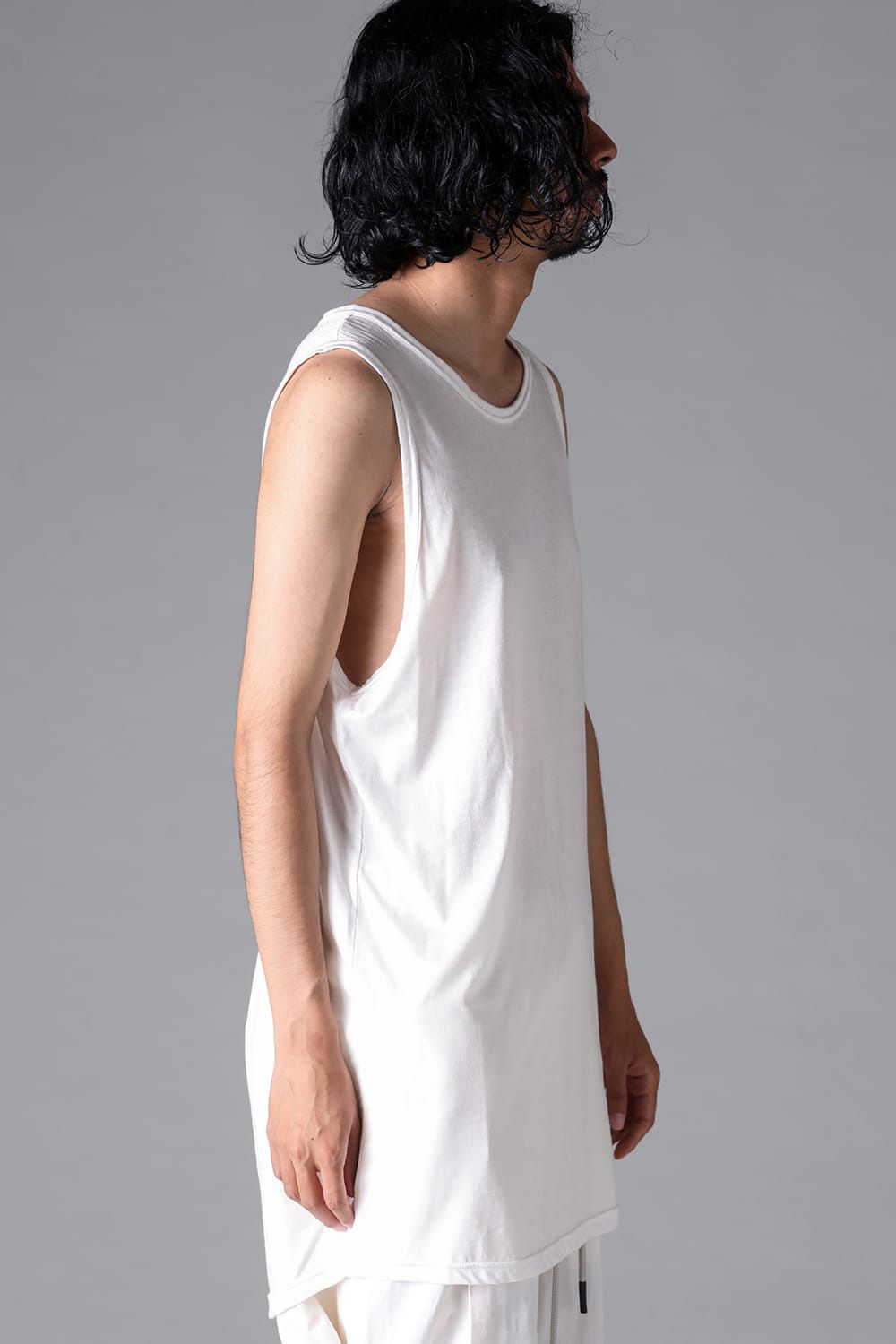 ロングタンクトップ / LONG TANK TOP / ブラック / ag-6083-3