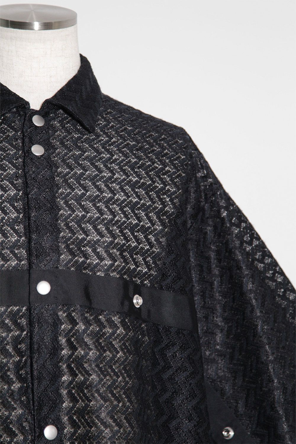 レース編みシャツ / Lace Shirts / ブラック / ag-9096