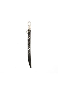 ROUND & PYRAMID STUDS LEATHER SHORT KEY RING / ブラック