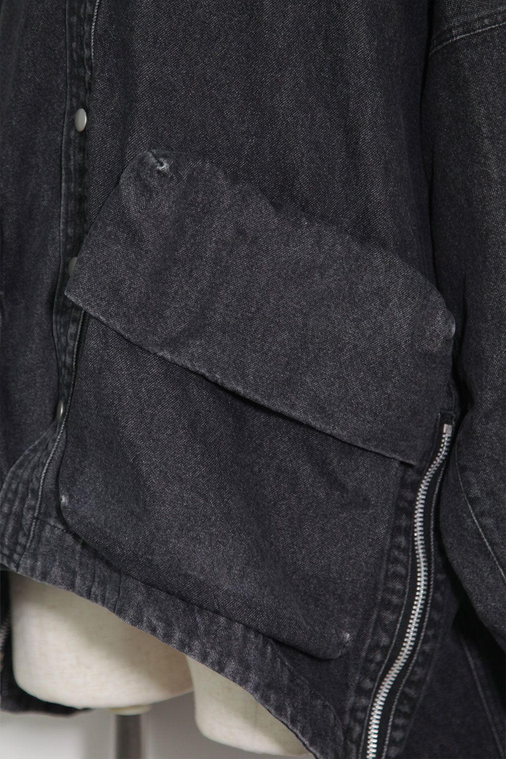 ヴィンテージデニムブルゾン / VintageDenim Hoodie Blouson / ブラック / ag-8030
