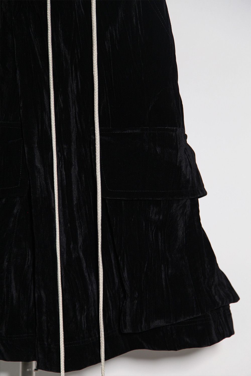 ベロアラップスカートパンツ / WRAP SKIRTS PANTS / ブラック / ag-12042