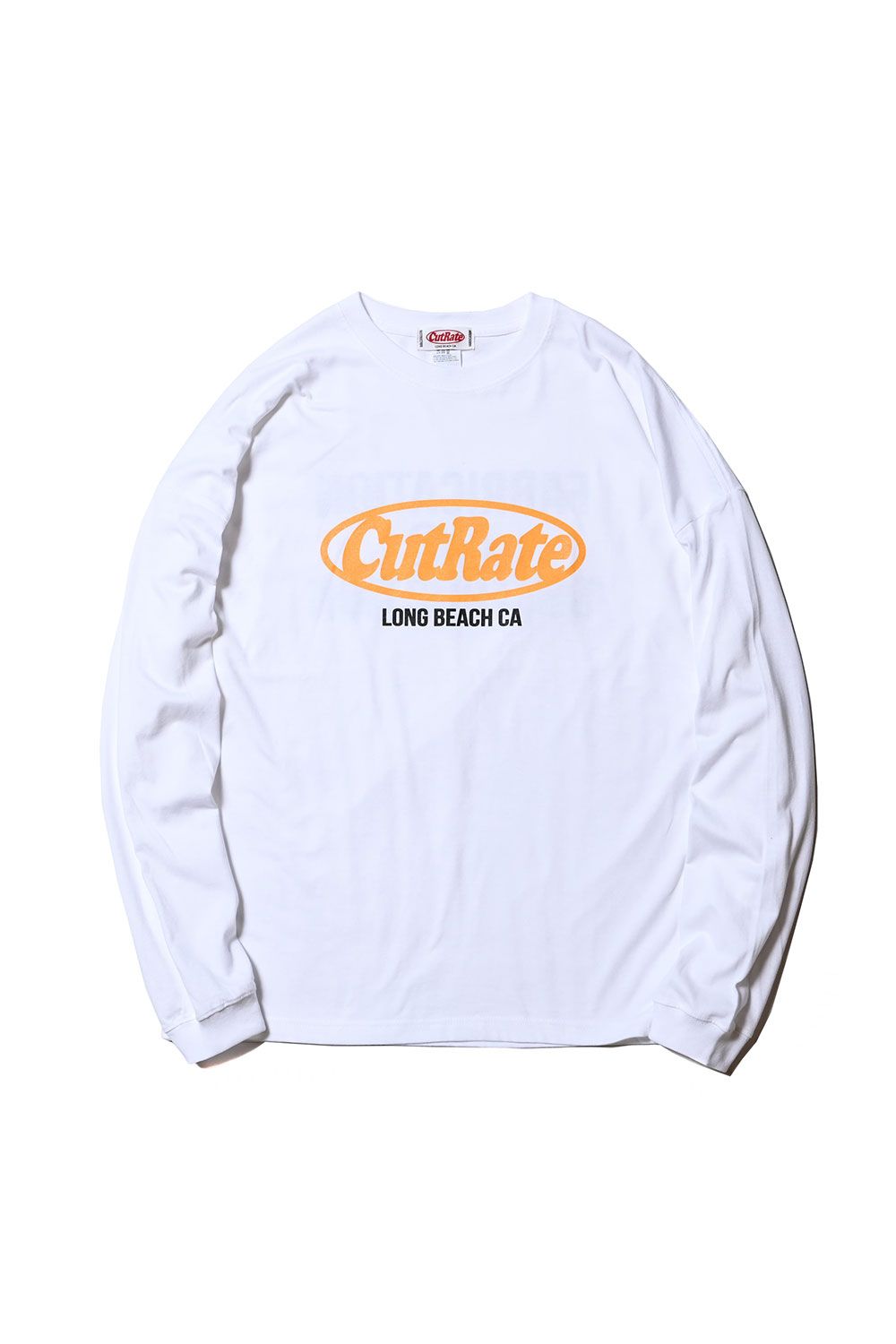 CUTRATE LOGO DROPSHOULDER  L/S T-SHIRT / ホワイト×イエロー