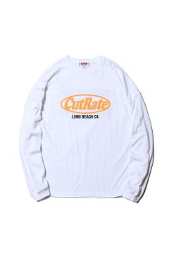 CUTRATE LOGO DROPSHOULDER  L/S T-SHIRT / ホワイト×イエロー