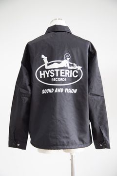 HYSTERIC RECORDS コーチジャケット / ブラック