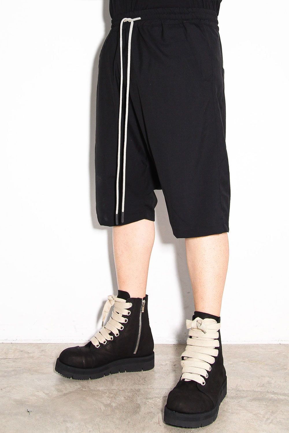 サマーウールサルエルショーツ / Summer Wool Sarouel Shorts / ブラック / ag-11042
