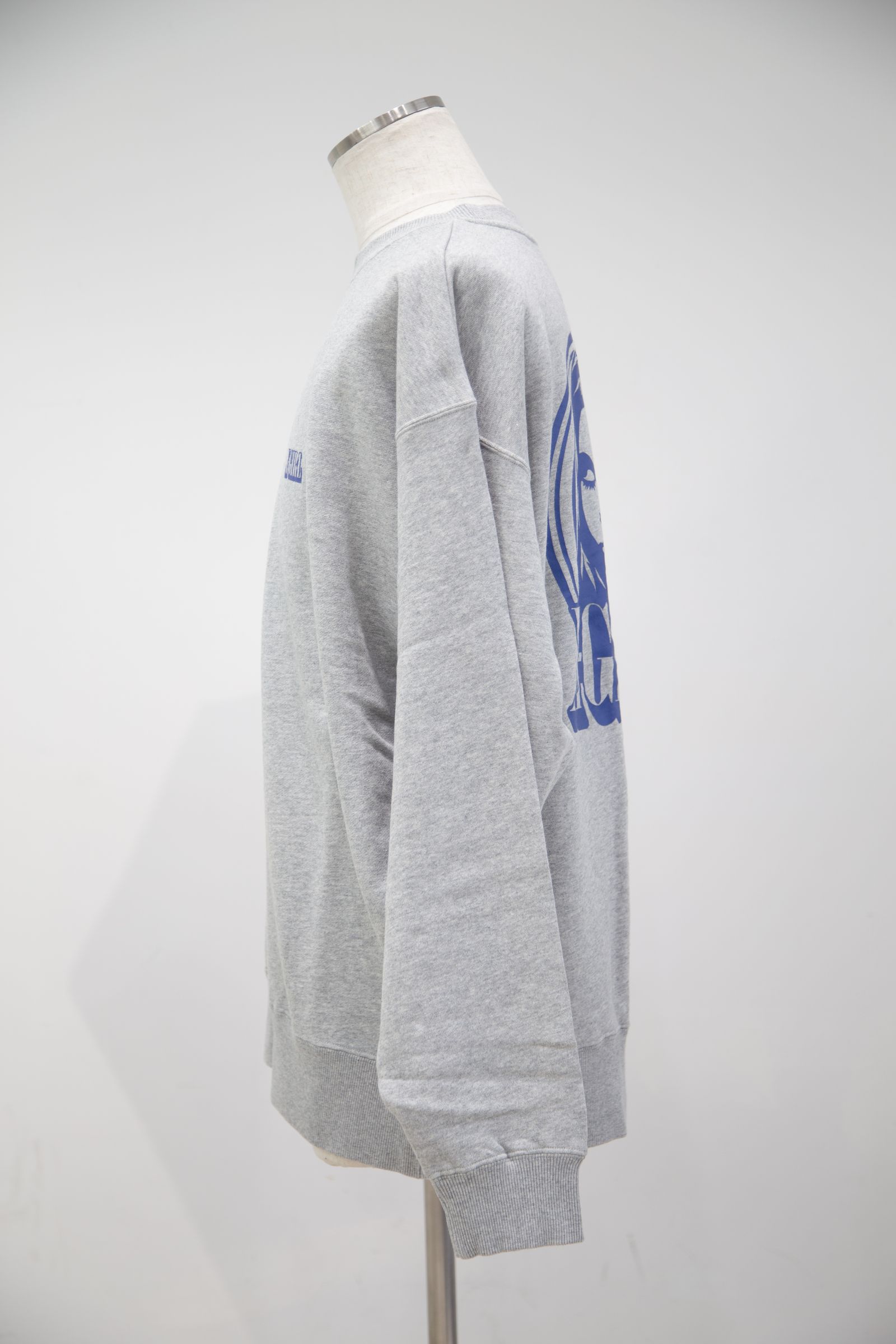 CIRCLE BACKGROUND FACE LOGO BIG SWEAT TOP / アッシュ