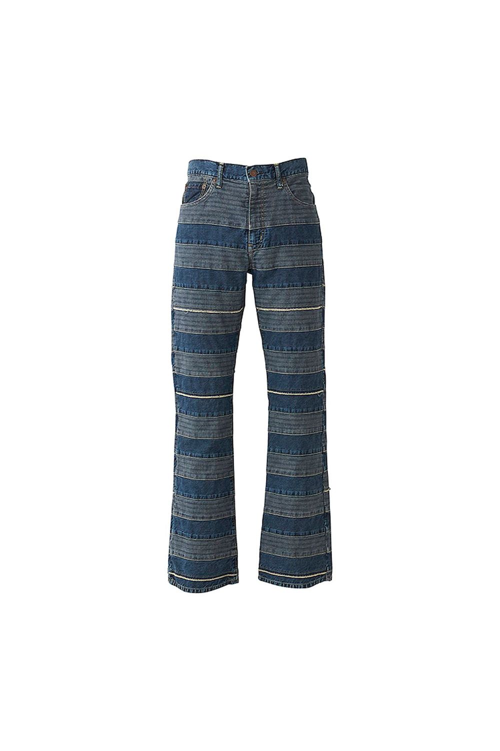 スクラッチフレアデニムパンツ / ライトインディゴ