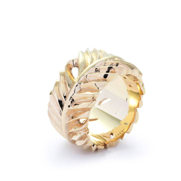 K10 Eagle Feather Ring - L