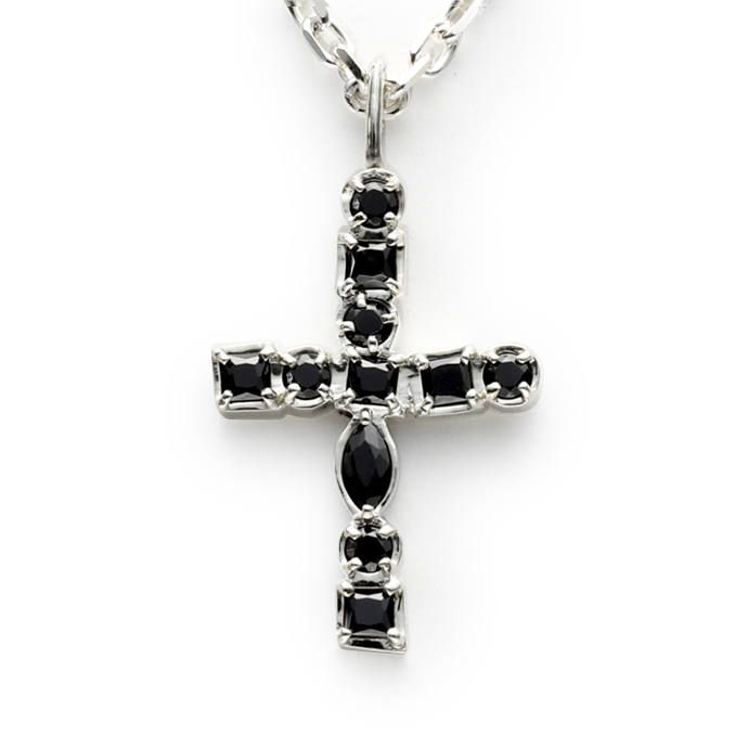 GARNI - Mix Stone Cross Pendant / シルバー | Tempt