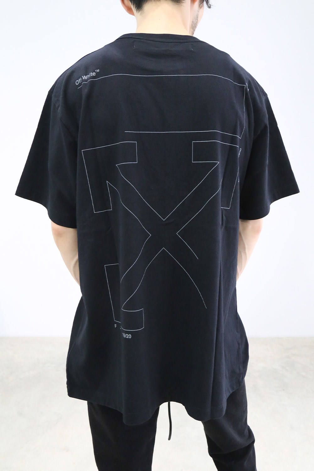 OFF-WHITE - UNFINISHED S/S OVER TEE / ブラック×シルバー | Tempt