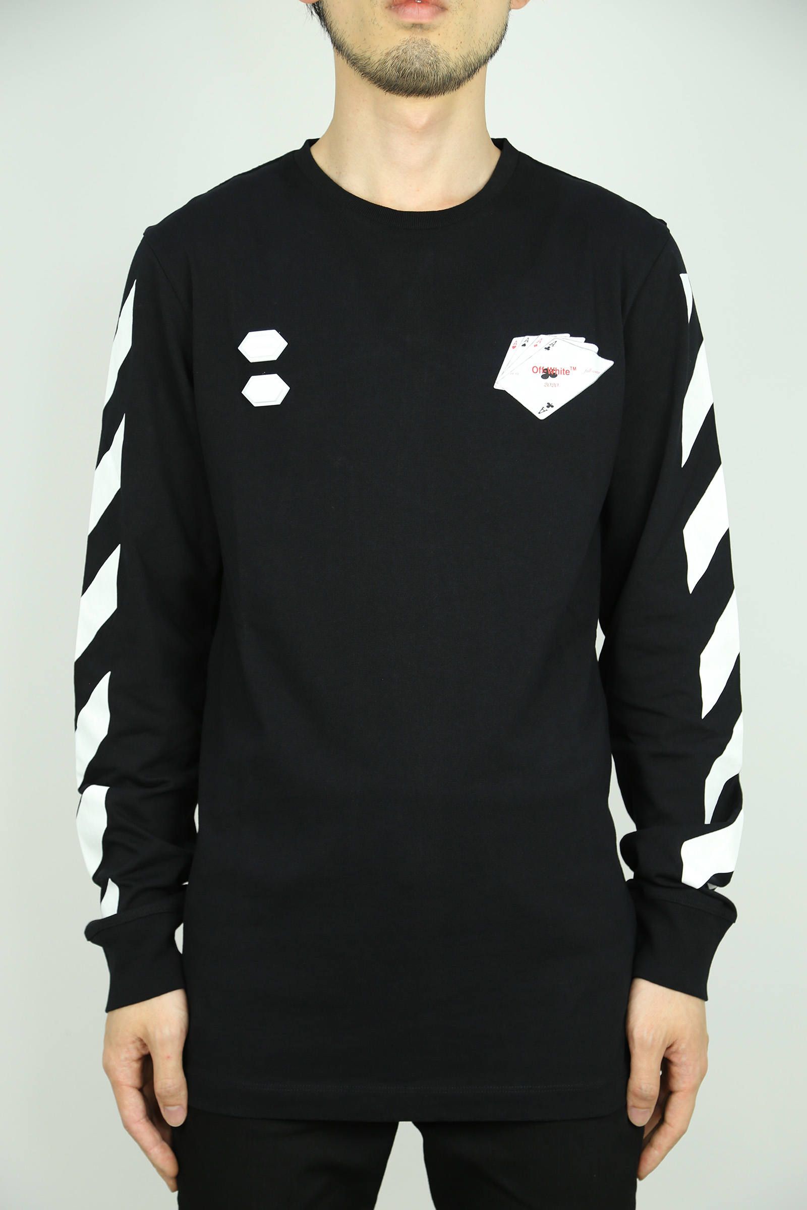 OFF-WHITE - DIAG HAND CARD L/S TEE / ブラック | Tempt