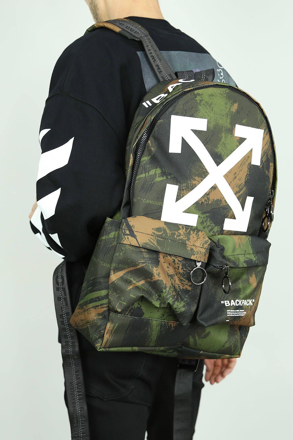 OFF WHITE   QUOTE BACKPACK / ブラック×ホワイト   Tempt
