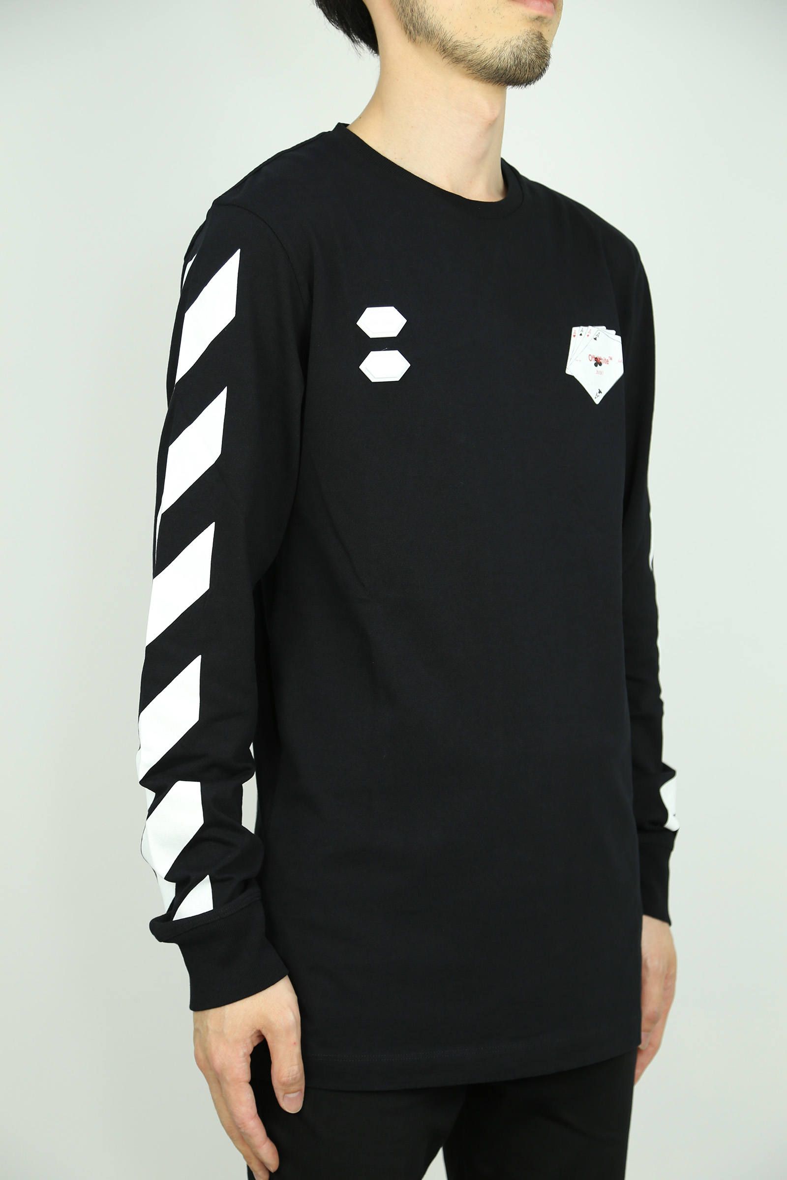 OFF-WHITE - DIAG HAND CARD L/S TEE / ブラック | Tempt