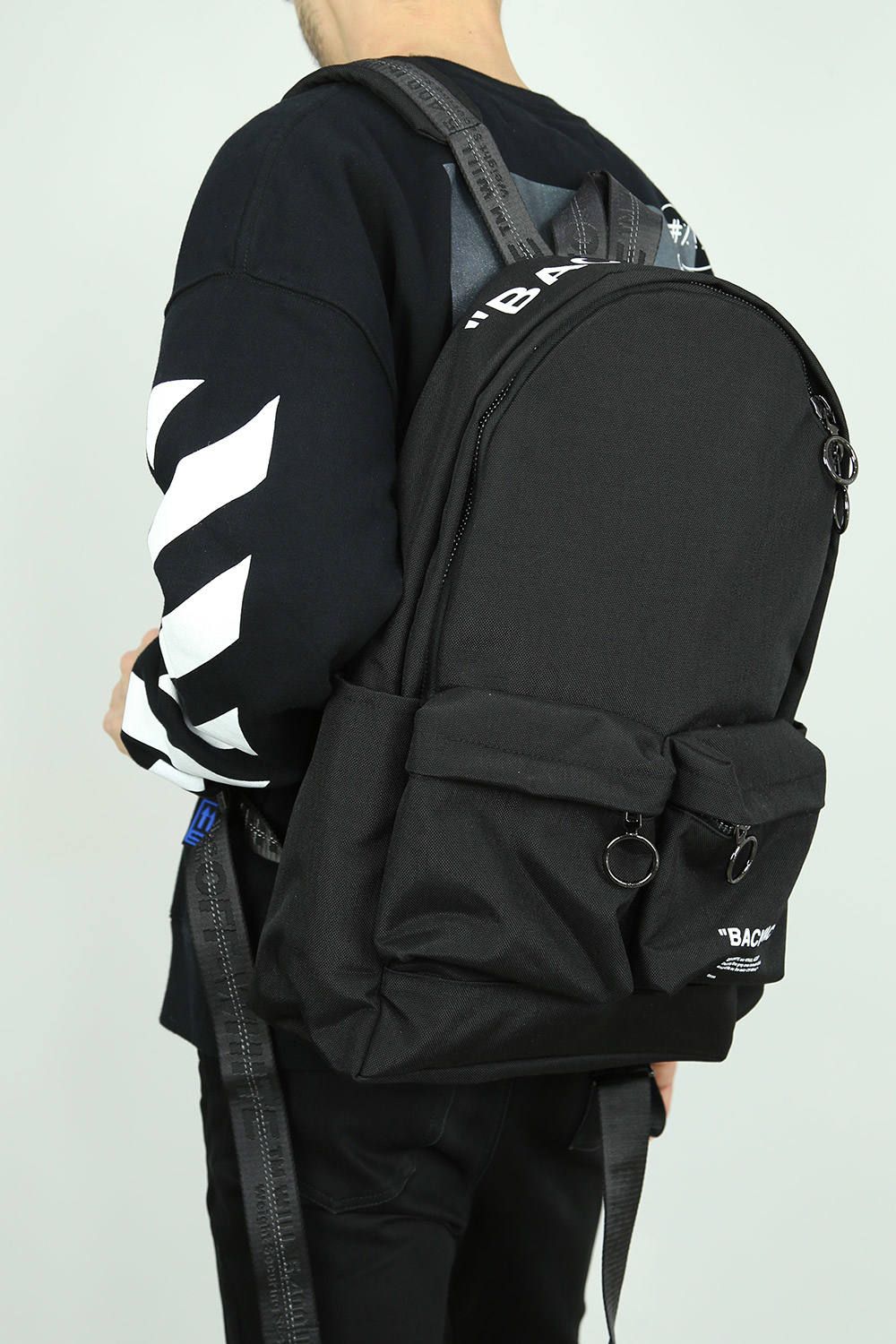 OFF-WHITE - QUOTE BACKPACK / ブラック×ホワイト | Tempt