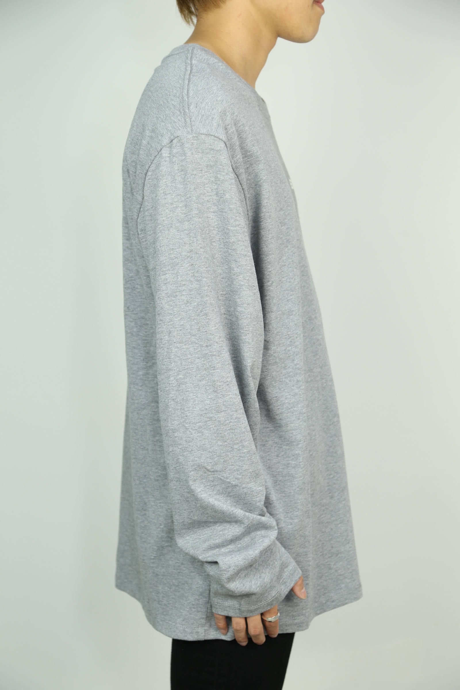 ONE POINT BOXY L/S TEE / グレー