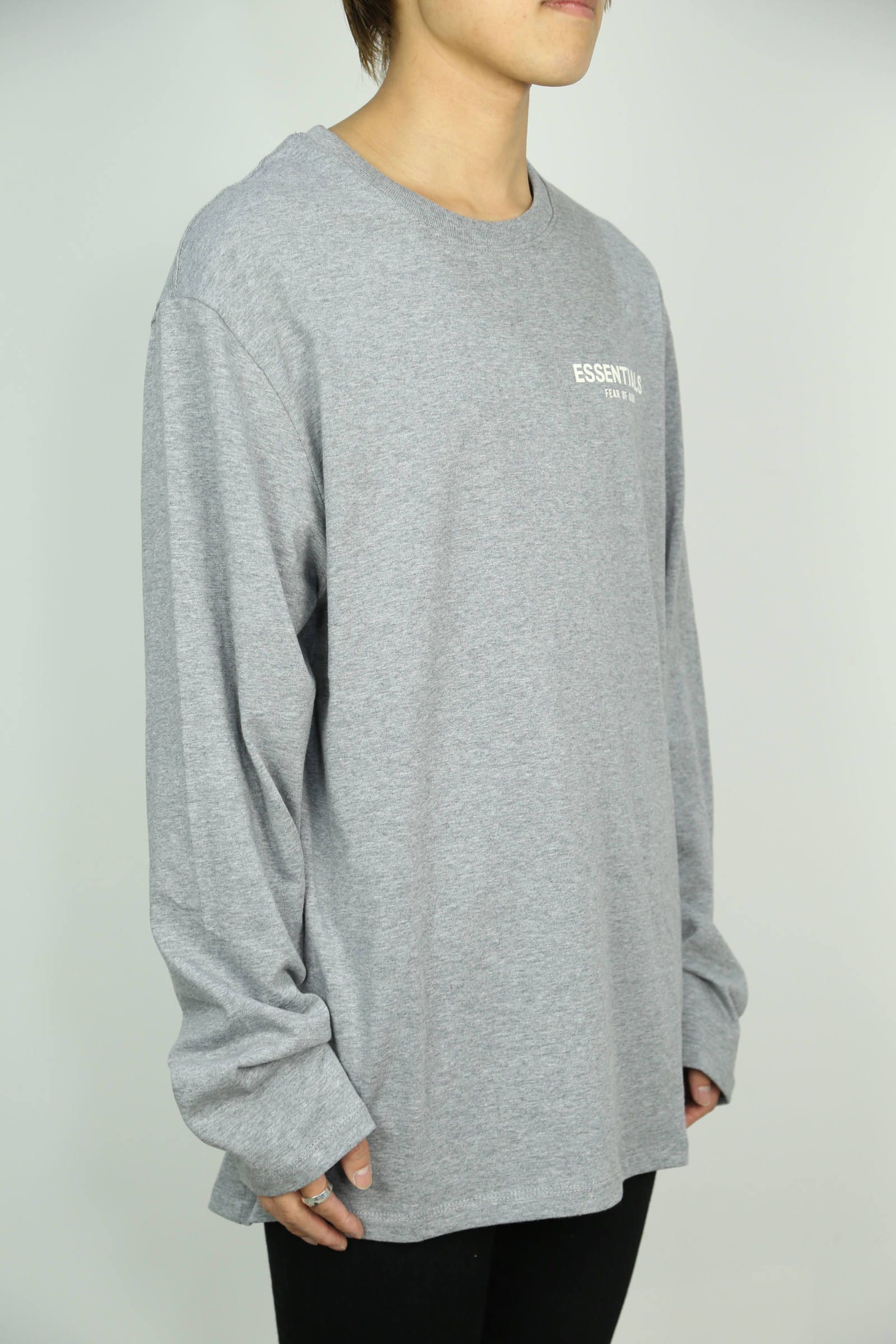ONE POINT BOXY L/S TEE / グレー