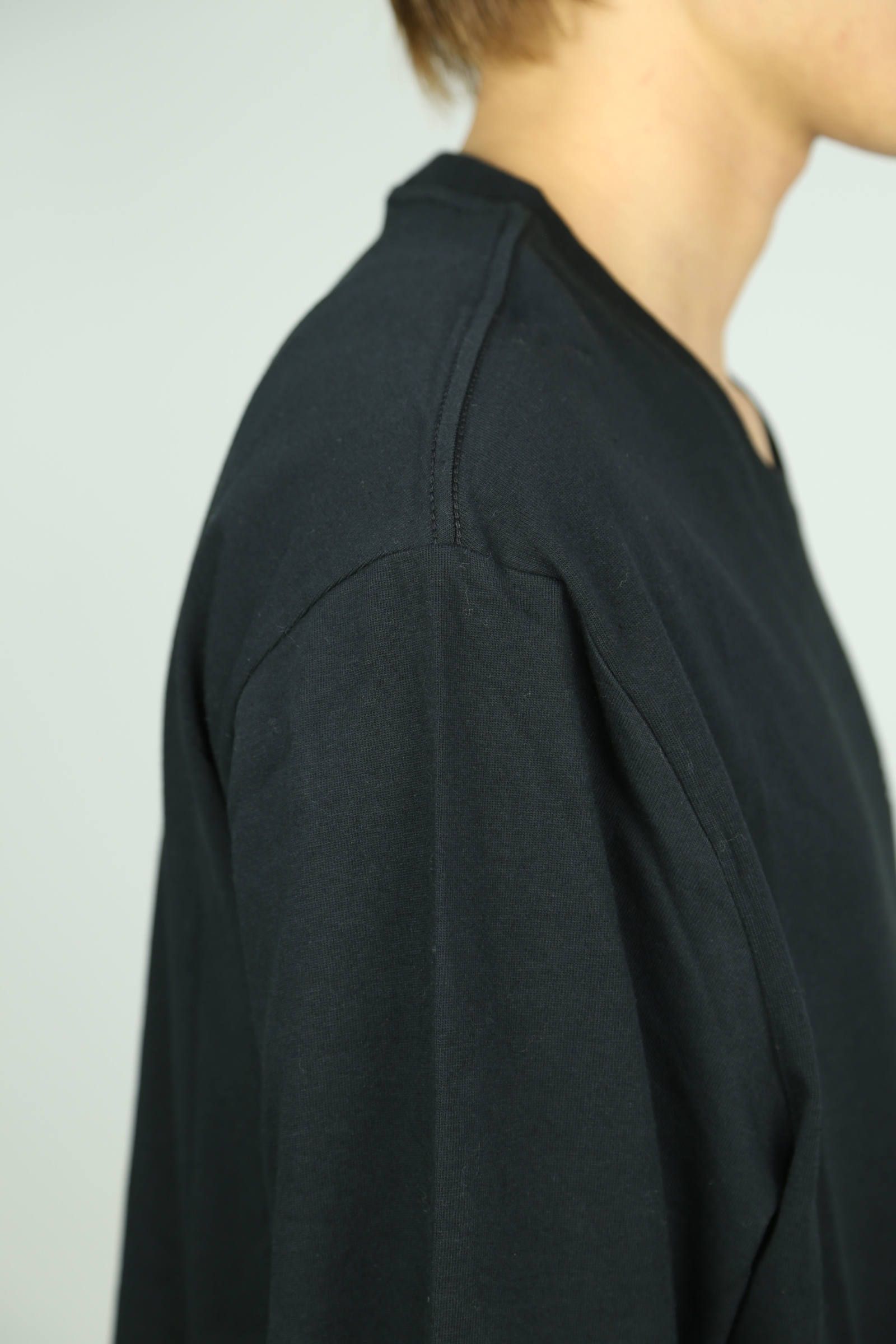 ONE POINT BOXY L/S TEE / ブラック