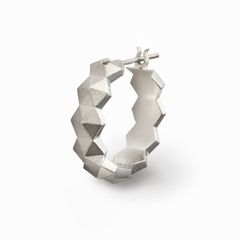 Honeycomb Studs Ring Pierce - L / シルバー